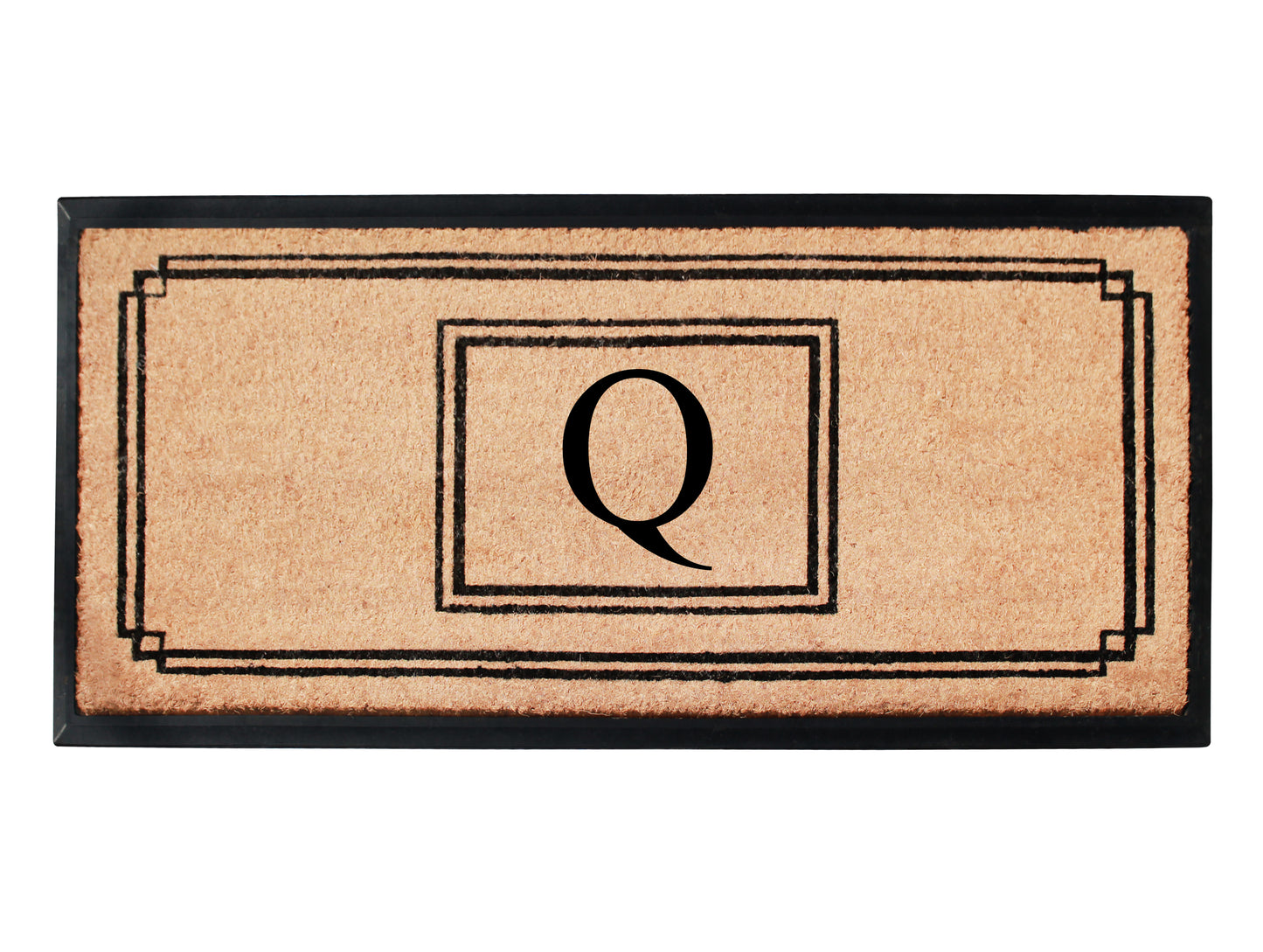 A1HC Natural Coir Monogrammed Heavy Duty Entrance Door Mat 24X48, Anti-Shed Treated Durable Doormat