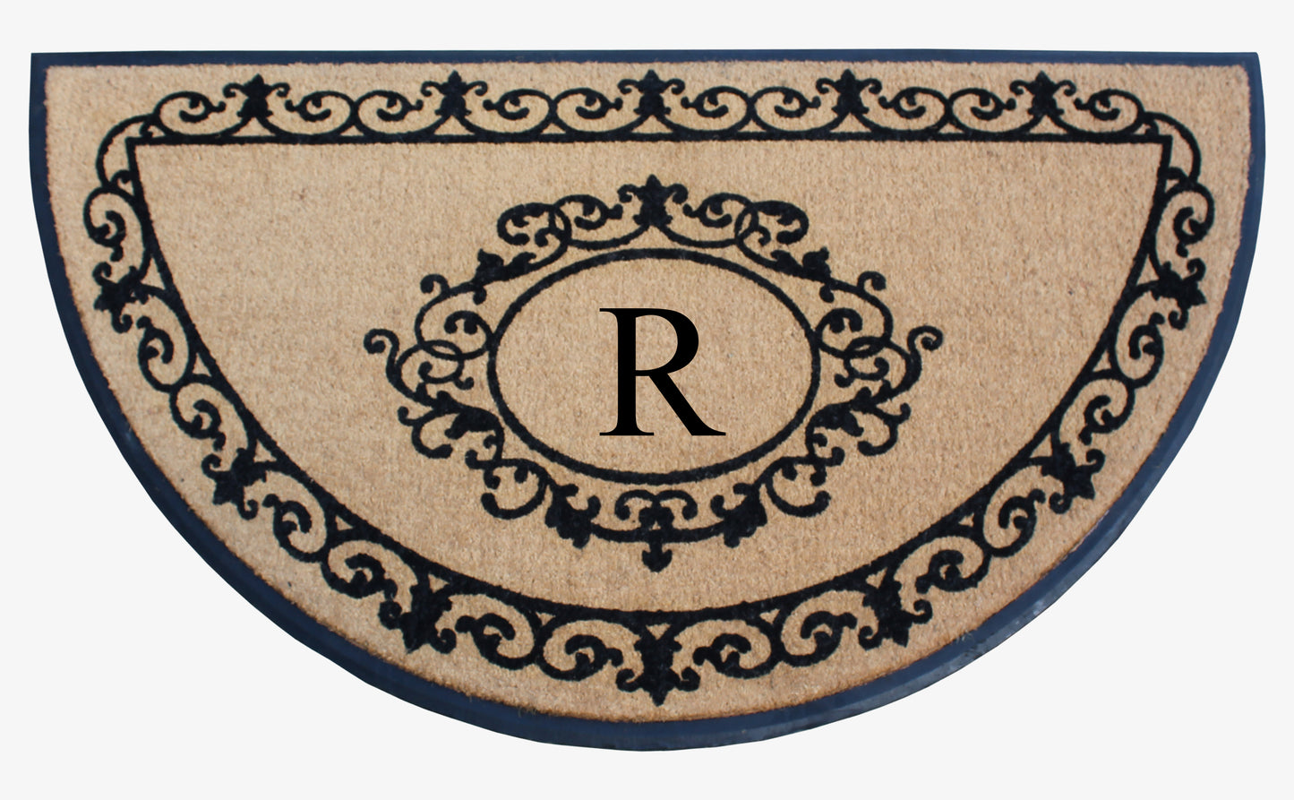 A1HC Natural Coir & Rubber Hand Flocked Large Monogrammed Thick Door Mat 36"x72" Entrance Doormats