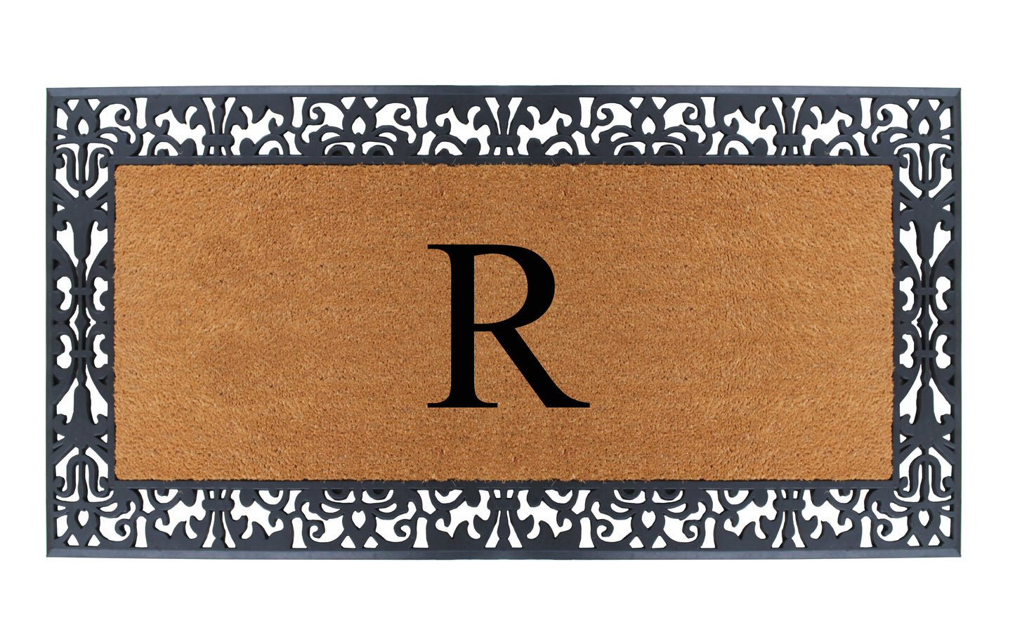 A1HC Natural Coir Monogrammed Outdoor Entrance Door Mat 30X60, Anti-Shed Treated Durable Doormat