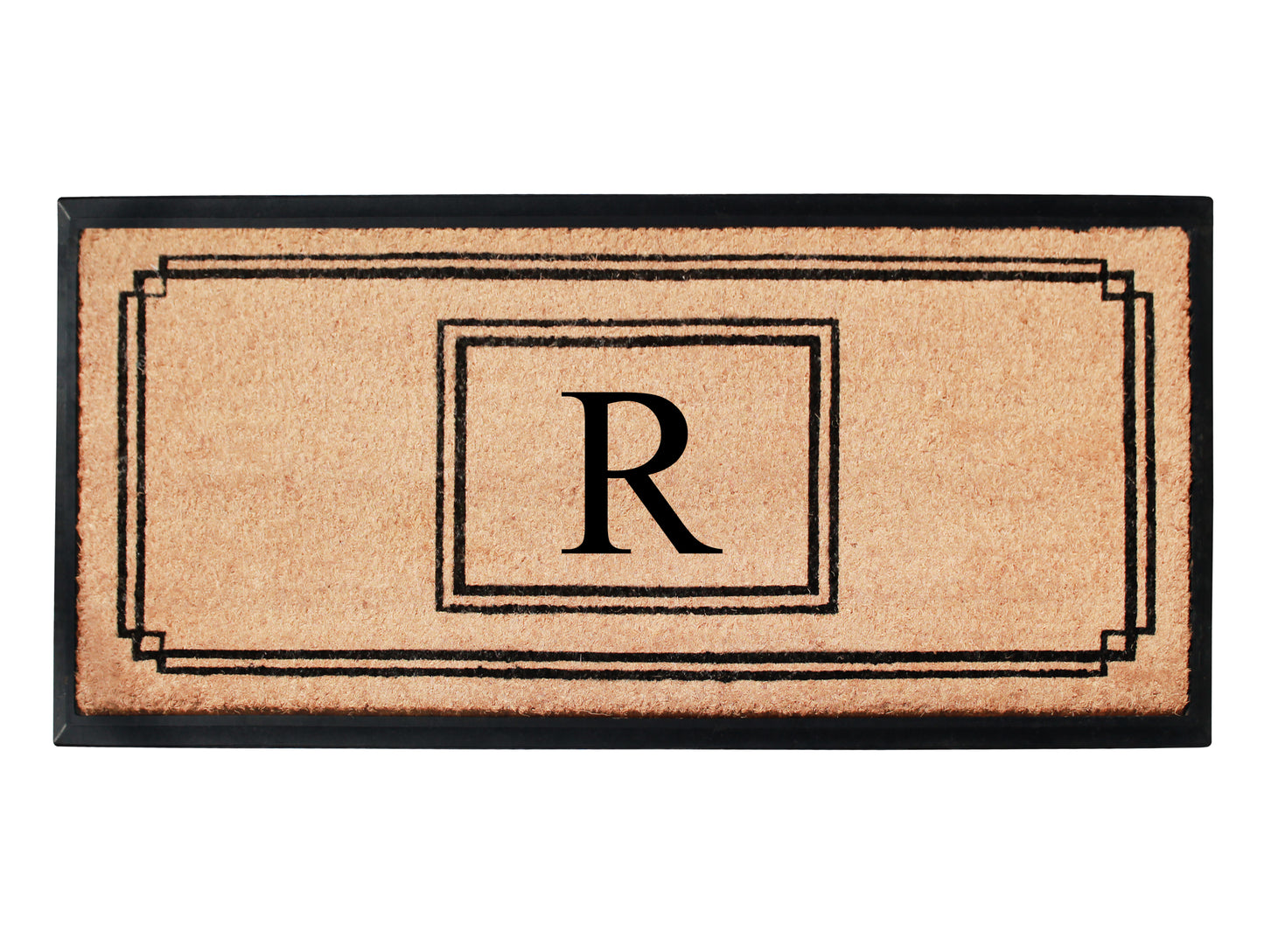 A1HC Natural Coir Monogrammed Heavy Duty Entrance Door Mat 24X48, Anti-Shed Treated Durable Doormat