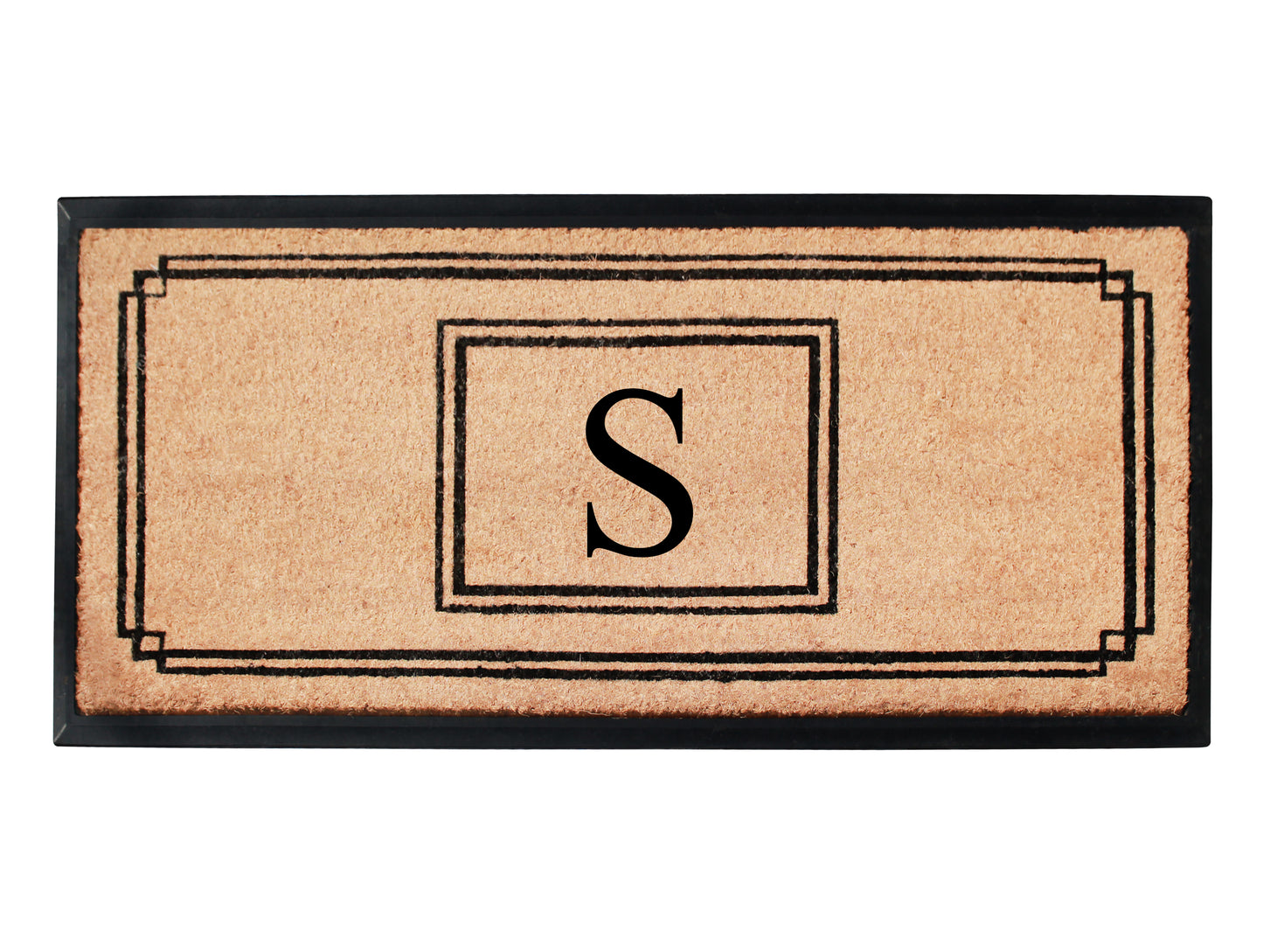 A1HC Natural Coir Monogrammed Heavy Duty Entrance Door Mat 24X48, Anti-Shed Treated Durable Doormat