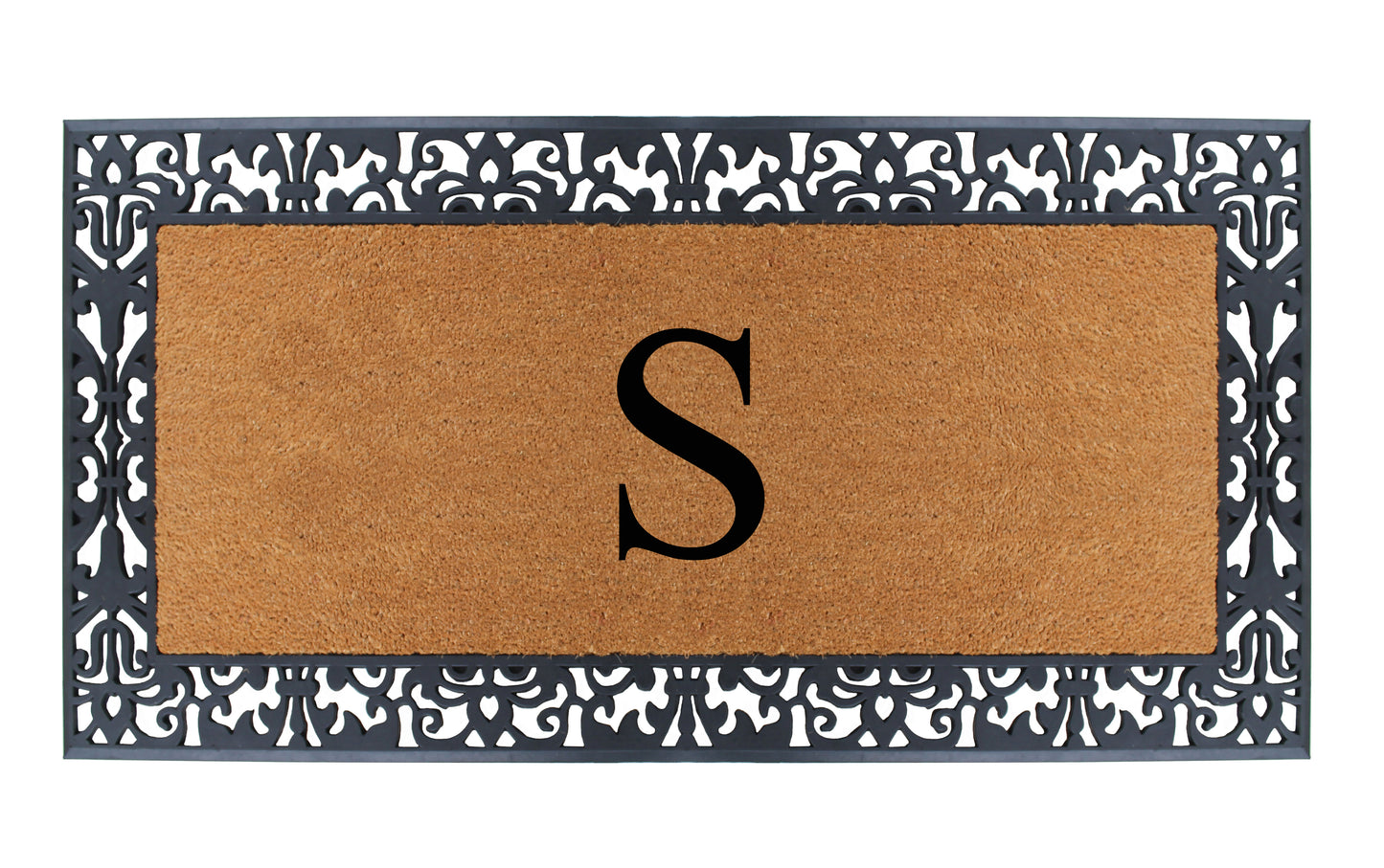 A1HC Natural Coir Monogrammed Outdoor Entrance Door Mat 30X60, Anti-Shed Treated Durable Doormat