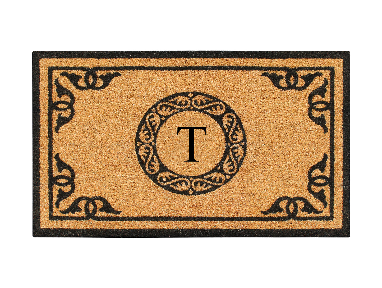 A1HC Natural Coir Door Mat 24x39, Anti-Shed Treated Durable Doormat for Outdoor Entrance Monogrammed