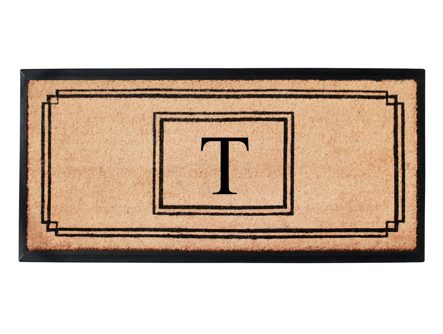A1HC Natural Coir Monogrammed Heavy Duty Entrance Door Mat 24X48, Anti-Shed Treated Durable Doormat