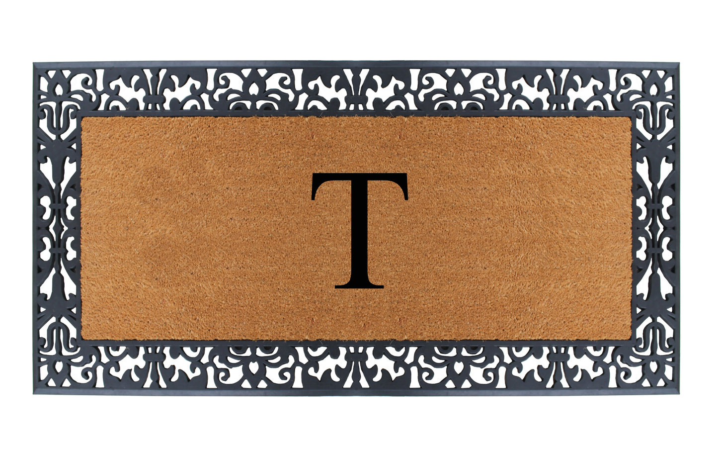 A1HC Natural Coir Monogrammed Outdoor Entrance Door Mat 30X60, Anti-Shed Treated Durable Doormat
