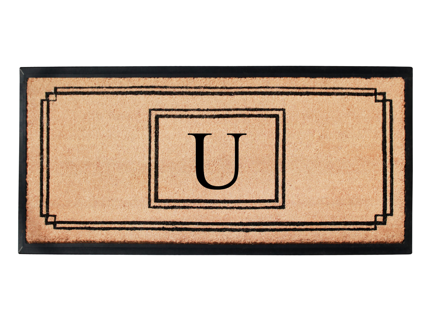 A1HC Natural Coir Monogrammed Heavy Duty Entrance Door Mat 24X48, Anti-Shed Treated Durable Doormat