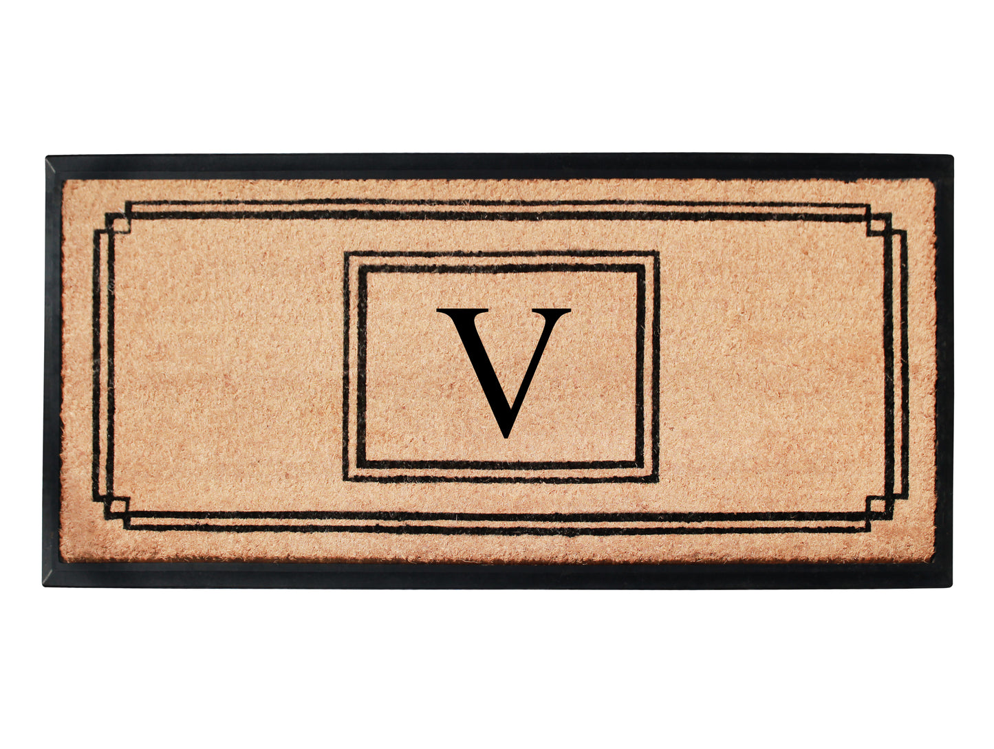A1HC Natural Coir Monogrammed Heavy Duty Entrance Door Mat 24X48, Anti-Shed Treated Durable Doormat