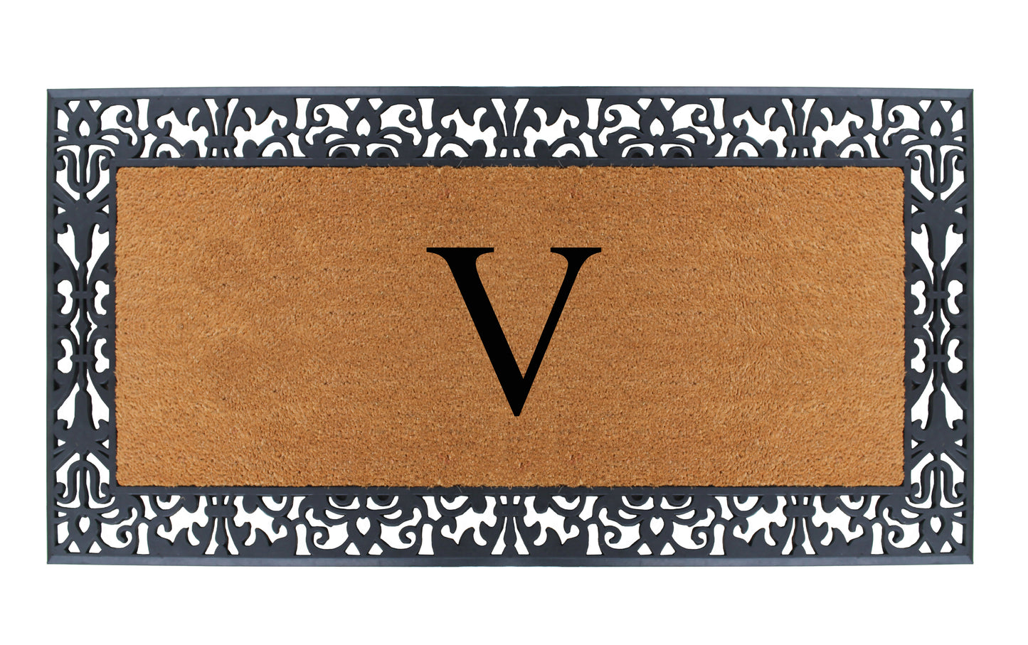 A1HC Natural Coir Monogrammed Outdoor Entrance Door Mat 30X60, Anti-Shed Treated Durable Doormat