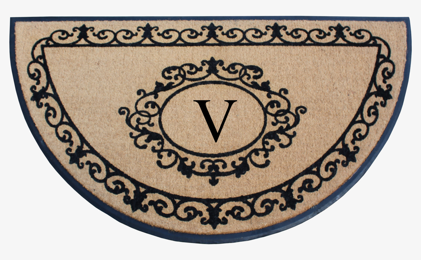 A1HC Natural Coir & Rubber Hand Flocked Large Monogrammed Thick Door Mat 36"x72" Entrance Doormats