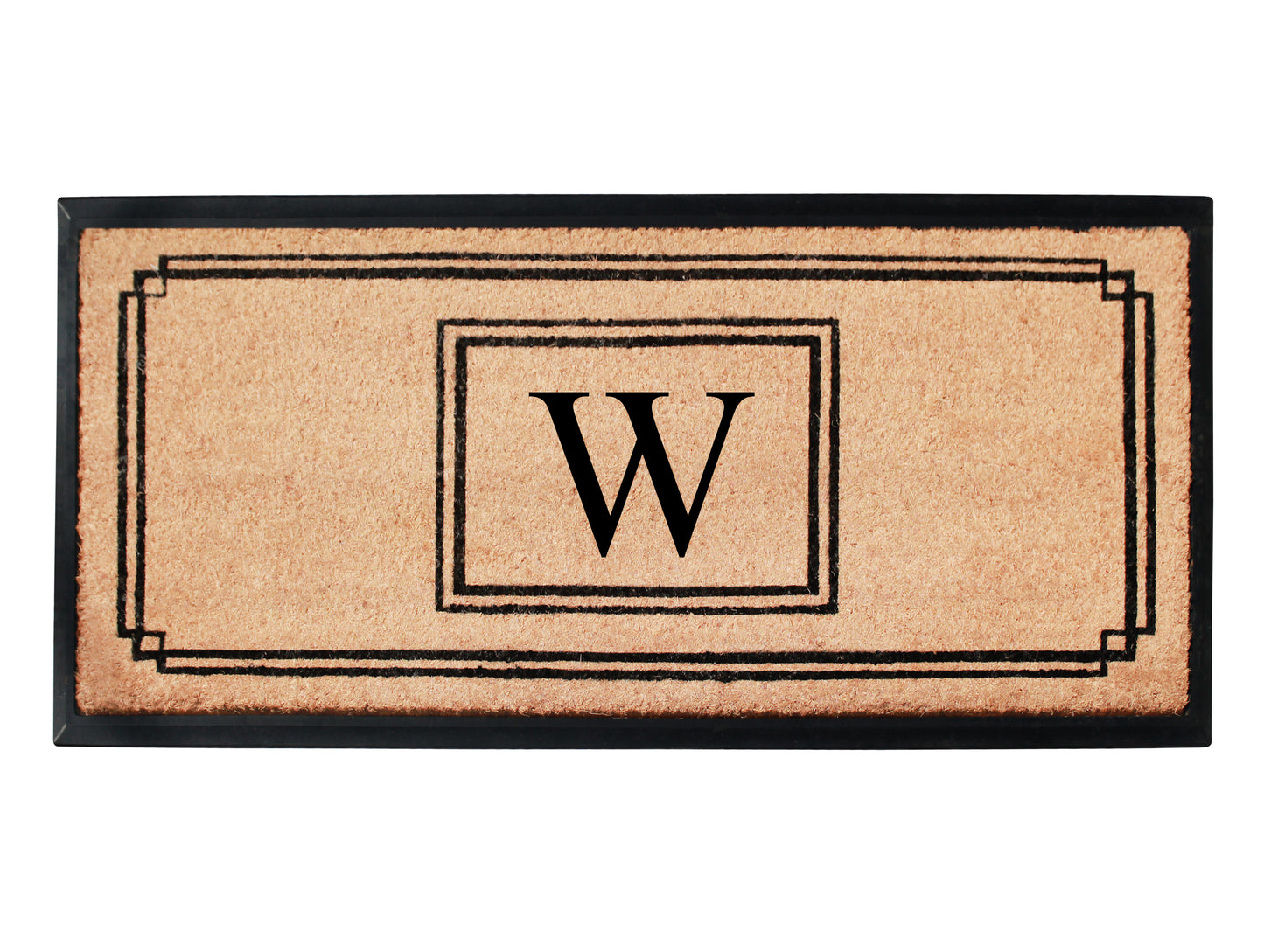 A1HC Natural Coir Monogrammed Heavy Duty Entrance Door Mat 24X48, Anti-Shed Treated Durable Doormat