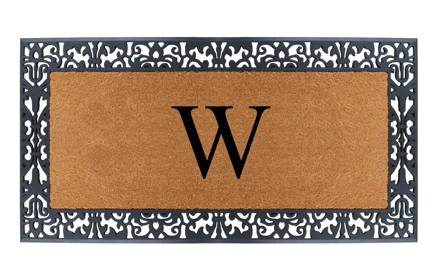 A1HC Natural Coir Monogrammed Outdoor Entrance Door Mat 30X60, Anti-Shed Treated Durable Doormat