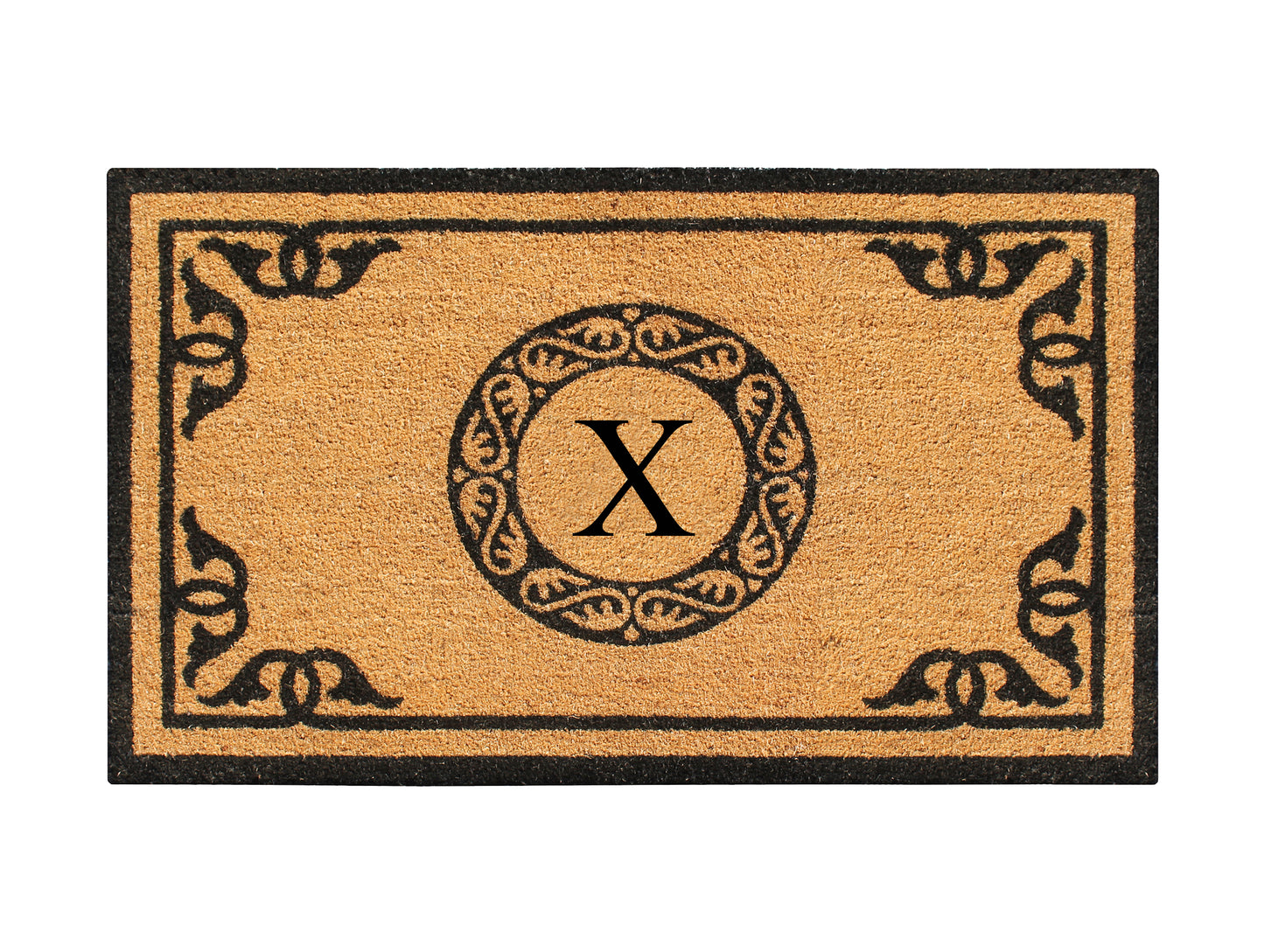 A1HC Natural Coir Door Mat 24x39, Anti-Shed Treated Durable Doormat for Outdoor Entrance Monogrammed