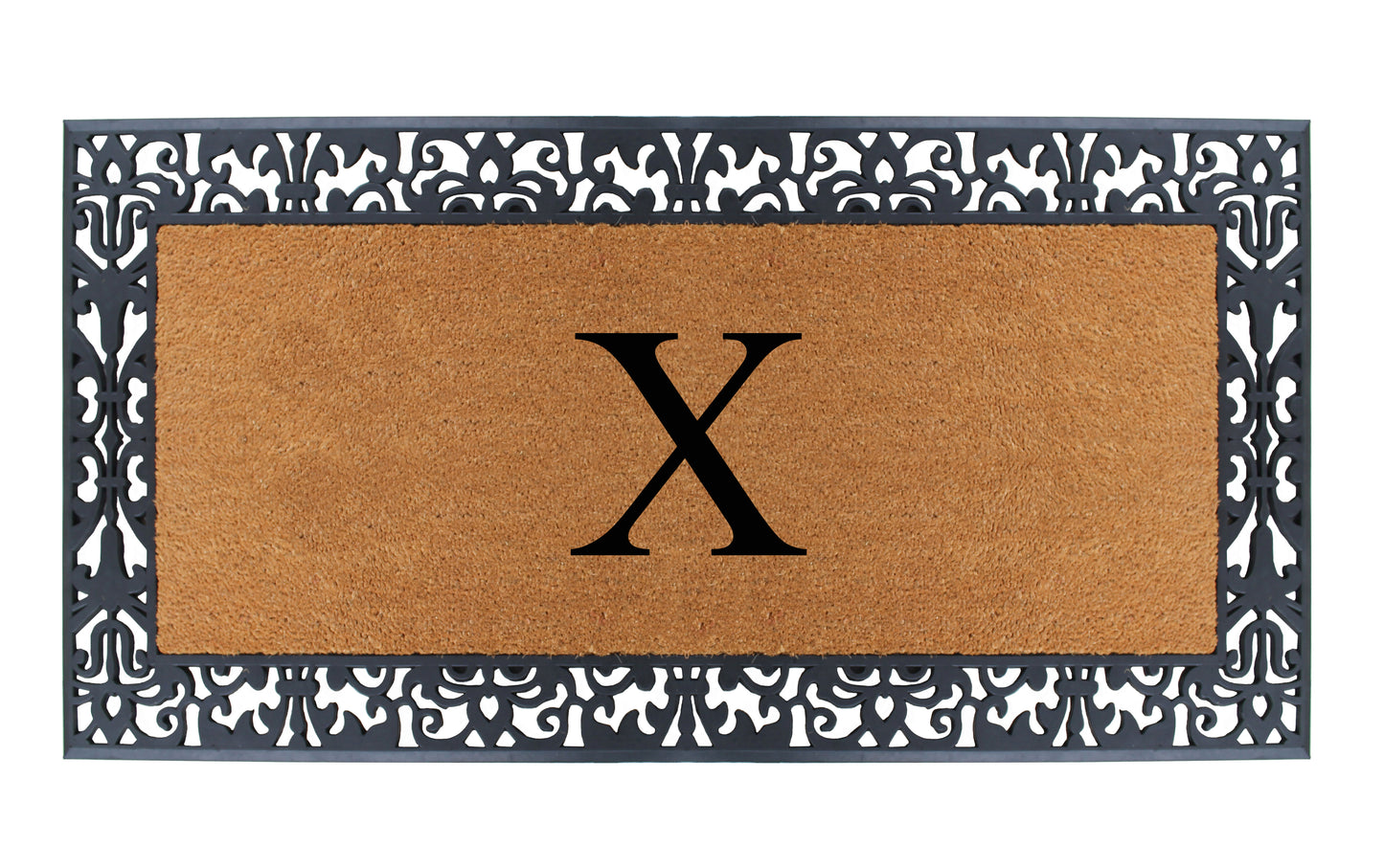 A1HC Natural Coir Monogrammed Outdoor Entrance Door Mat 30X60, Anti-Shed Treated Durable Doormat