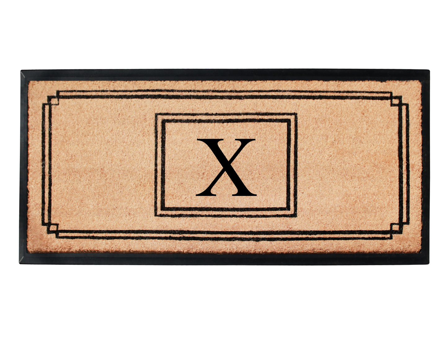 A1HC Natural Coir Monogrammed Heavy Duty Entrance Door Mat 24X48, Anti-Shed Treated Durable Doormat