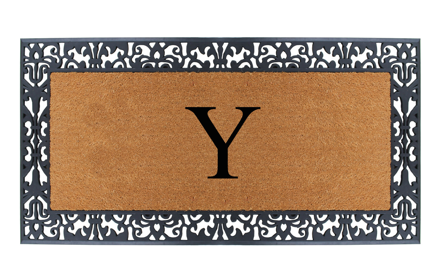 A1HC Natural Coir Monogrammed Outdoor Entrance Door Mat 30X60, Anti-Shed Treated Durable Doormat