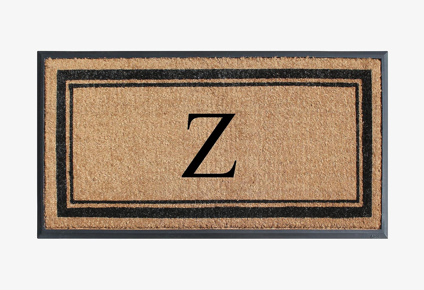 A1HC Natural Rubber Coir Outdoor Doormat 24x48 Monogrammed Anti-Shed Treated Durable Front Door Mat