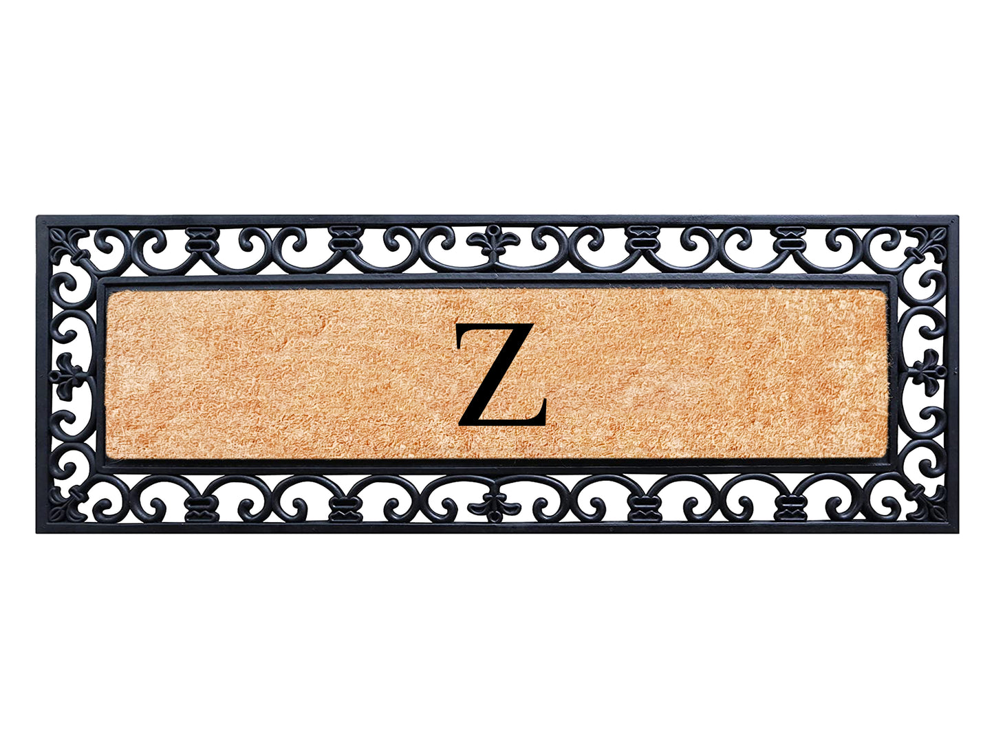 A1HC Rubber Coir Doormat For Outdoor Entrance, Anti-Shed Treated Front Door Mat 18x48, Monogrammed