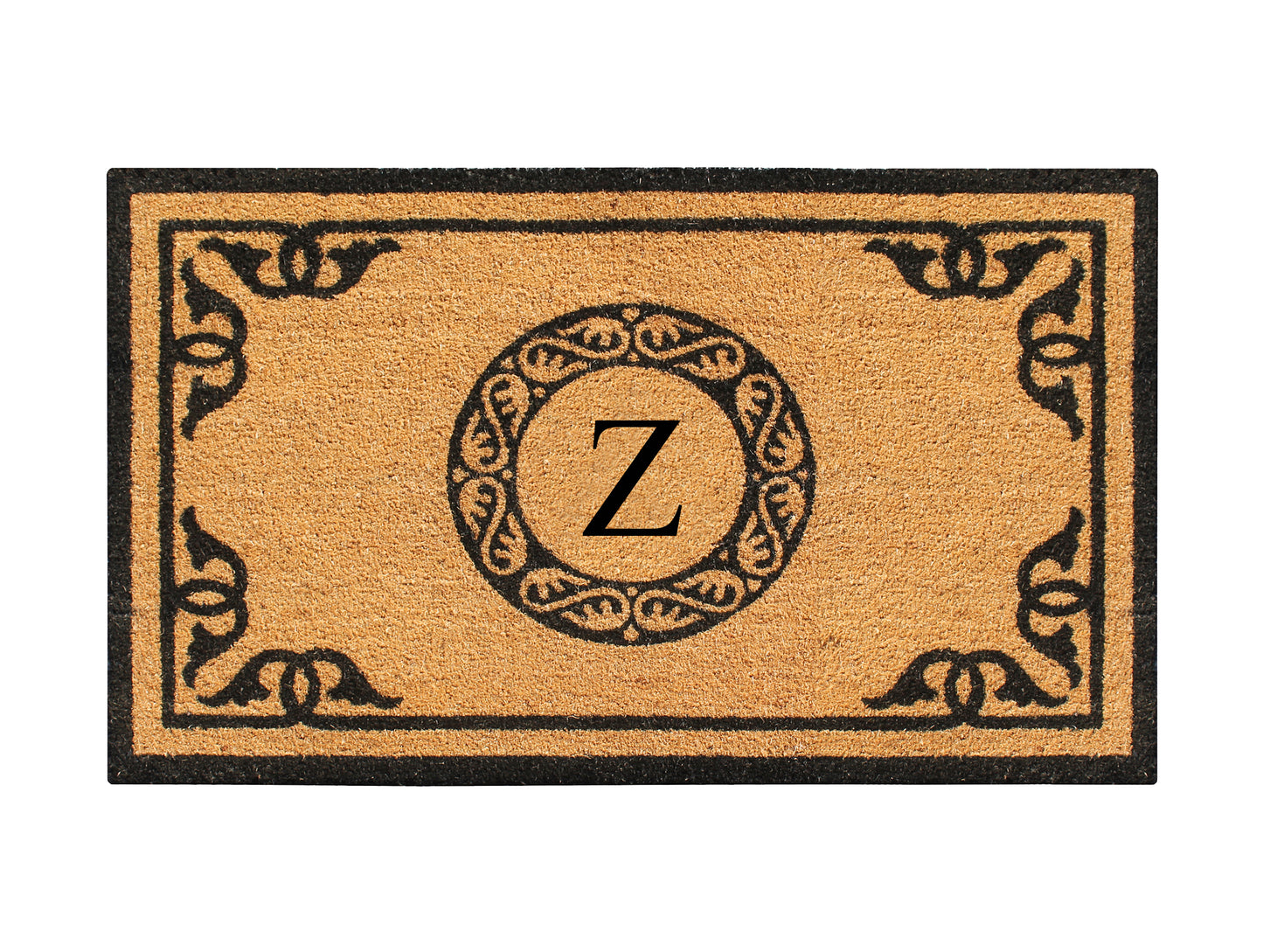 A1HC Natural Coir Door Mat 24x39, Anti-Shed Treated Durable Doormat for Outdoor Entrance Monogrammed