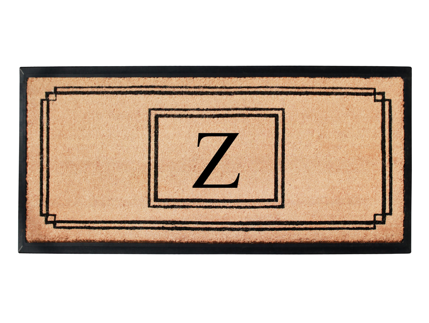 A1HC Natural Coir Monogrammed Heavy Duty Entrance Door Mat 24X48, Anti-Shed Treated Durable Doormat