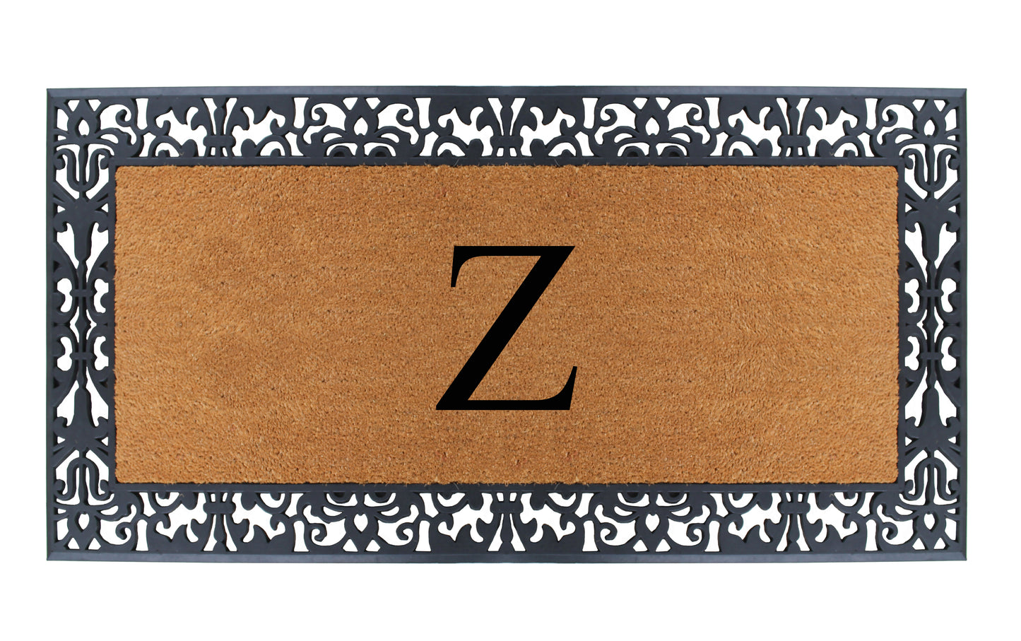 A1HC Natural Coir Monogrammed Outdoor Entrance Door Mat 30X60, Anti-Shed Treated Durable Doormat