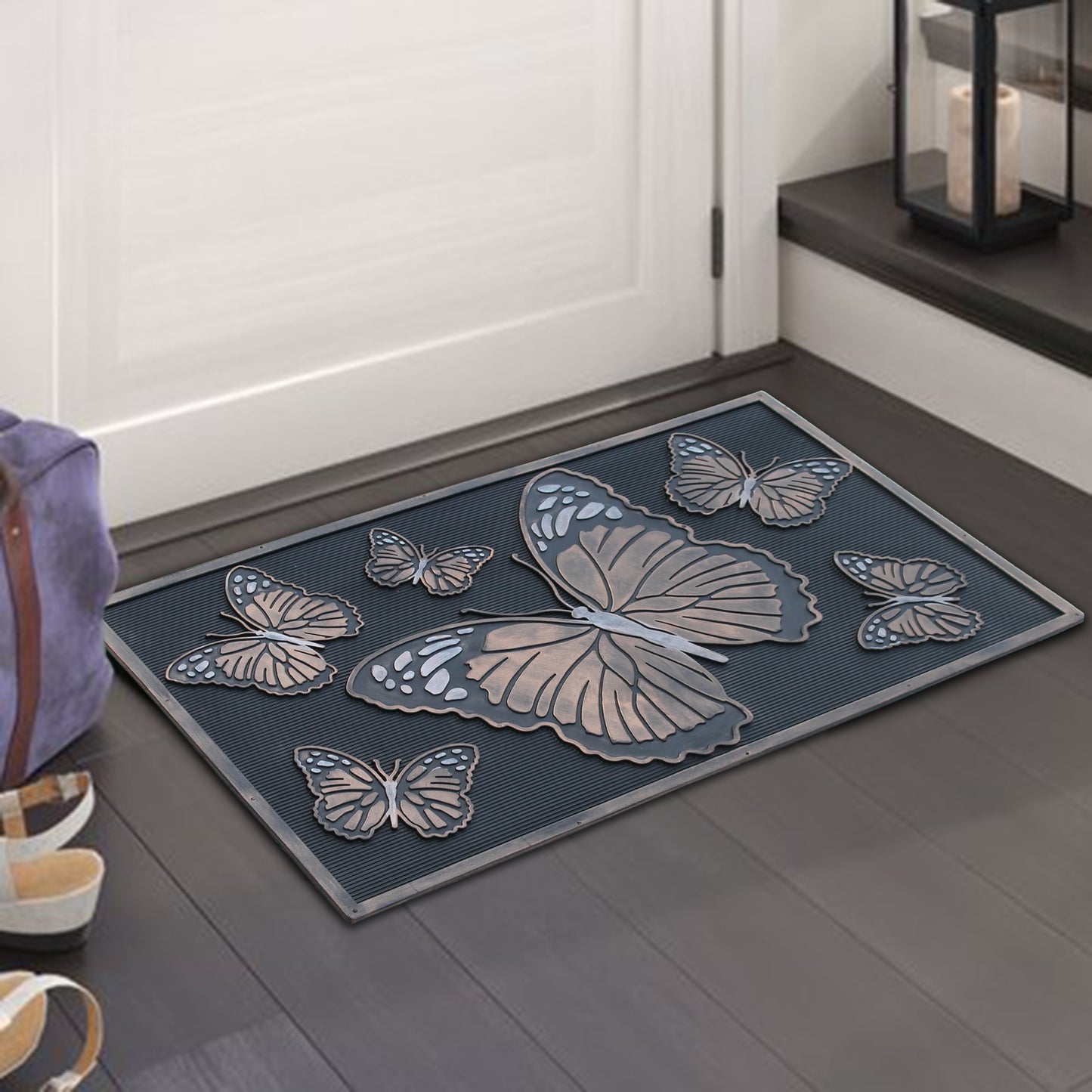 A1HC First Impression Butterfly Rubber Pin Mat, Beautifully Copper, Black - A1HCSHOP