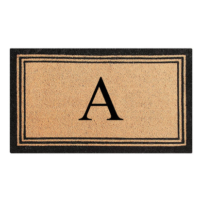 A1HC Personalized Monogram Coir Door Mat – Front Door Mat with Border Design, PVC Backing Outdoor Entryway Doormat