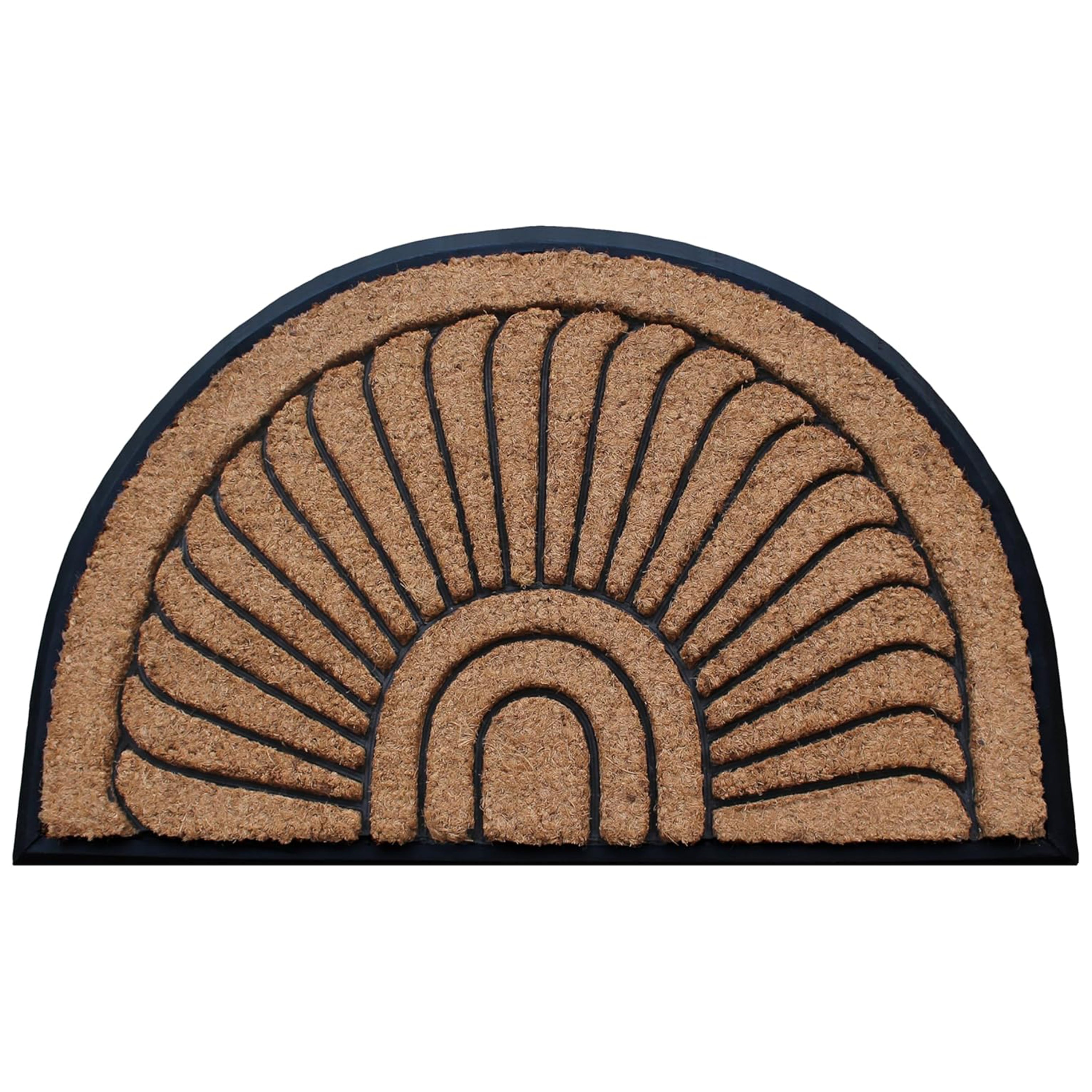 A1HC Natural Coir and Rubber Door Mat Thick Durable Doormat for Outdoor Entrance Semicircular
