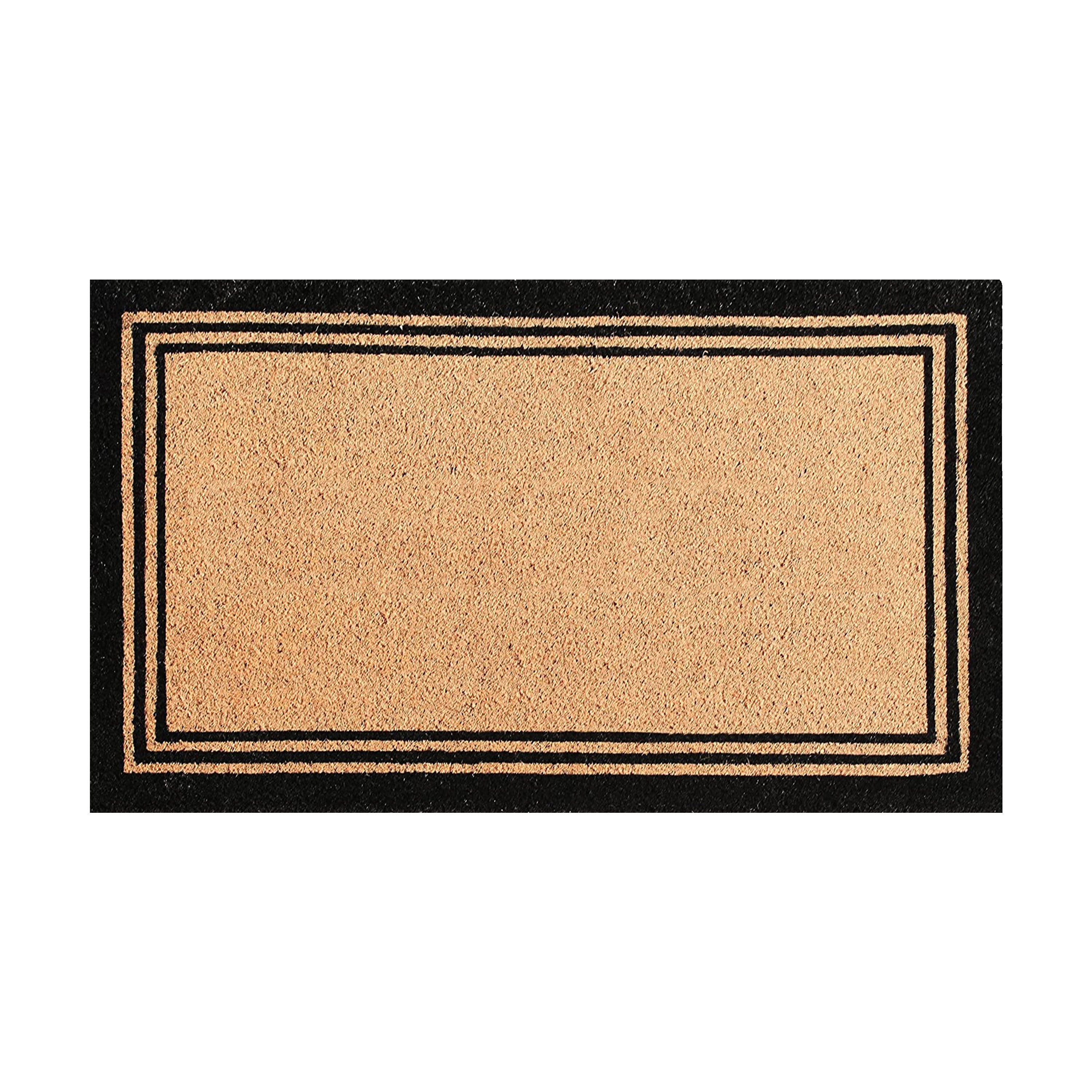 A1HC Border Design Coir Door Mat – Outdoor Coco Coir Front Door Mat with Non-Slip PVC Backing for Entryway, Porch & Patio