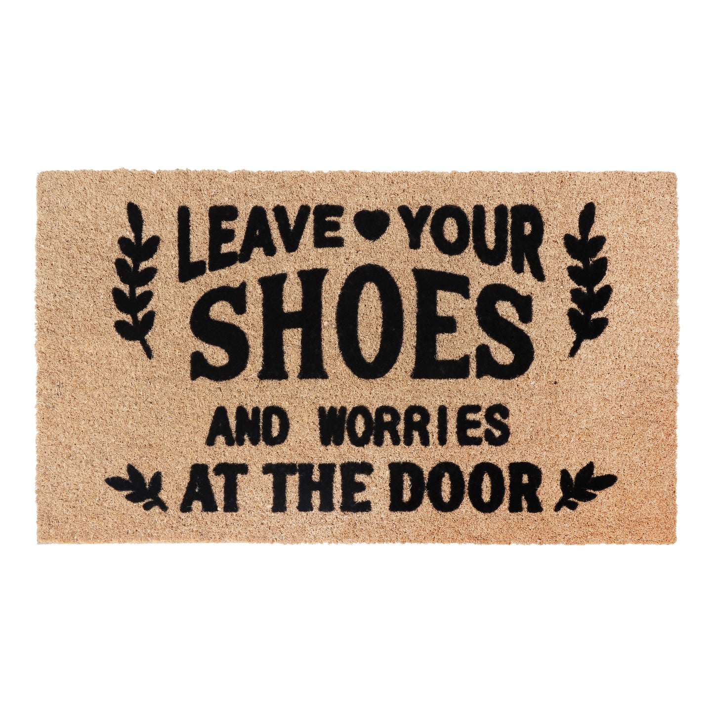 A1HC Natural Coir Flocked Door mat with Heavy Duty Non-Slip PVC Backing, Low-Profile Durable Doormat
