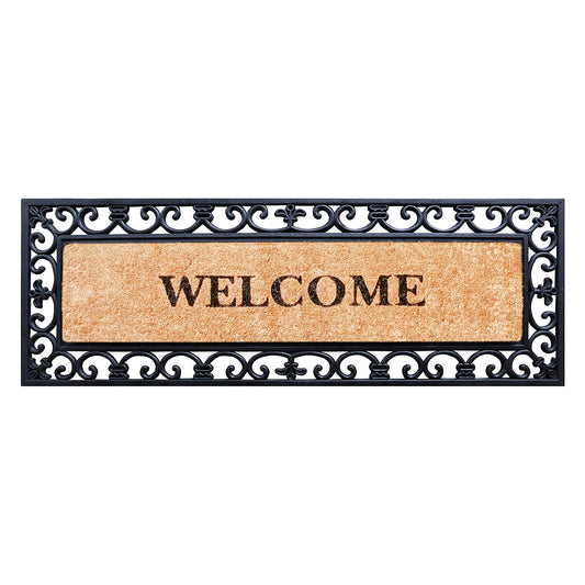 A1HC decorative rubber coir door mat for outdoor entryway