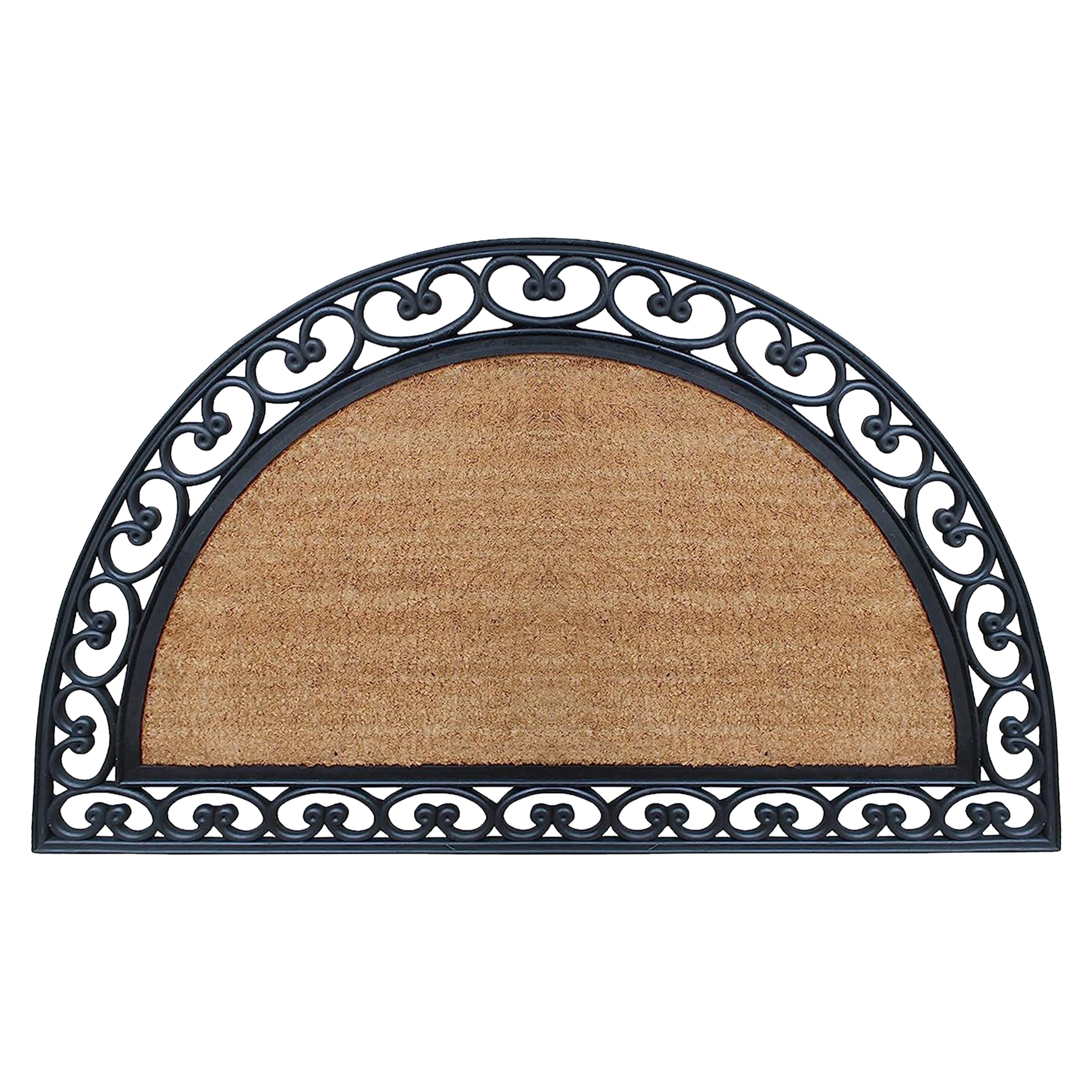 half round rubber coir door mat outdoor entrance