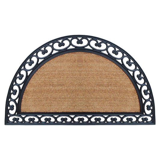 half round rubber coir door mat outdoor entrance