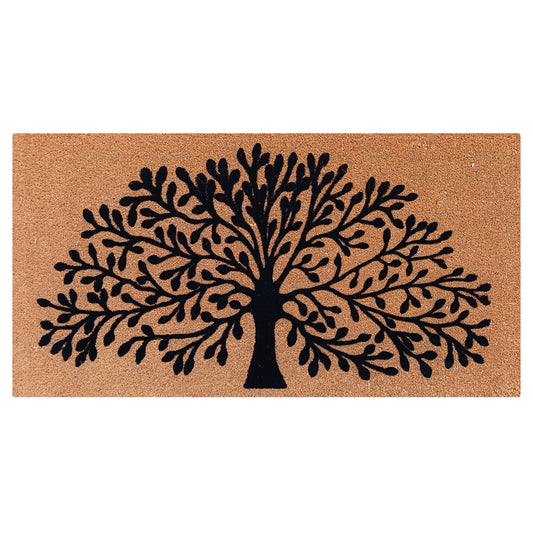 tree design coir doormat for outdoor front door entrance