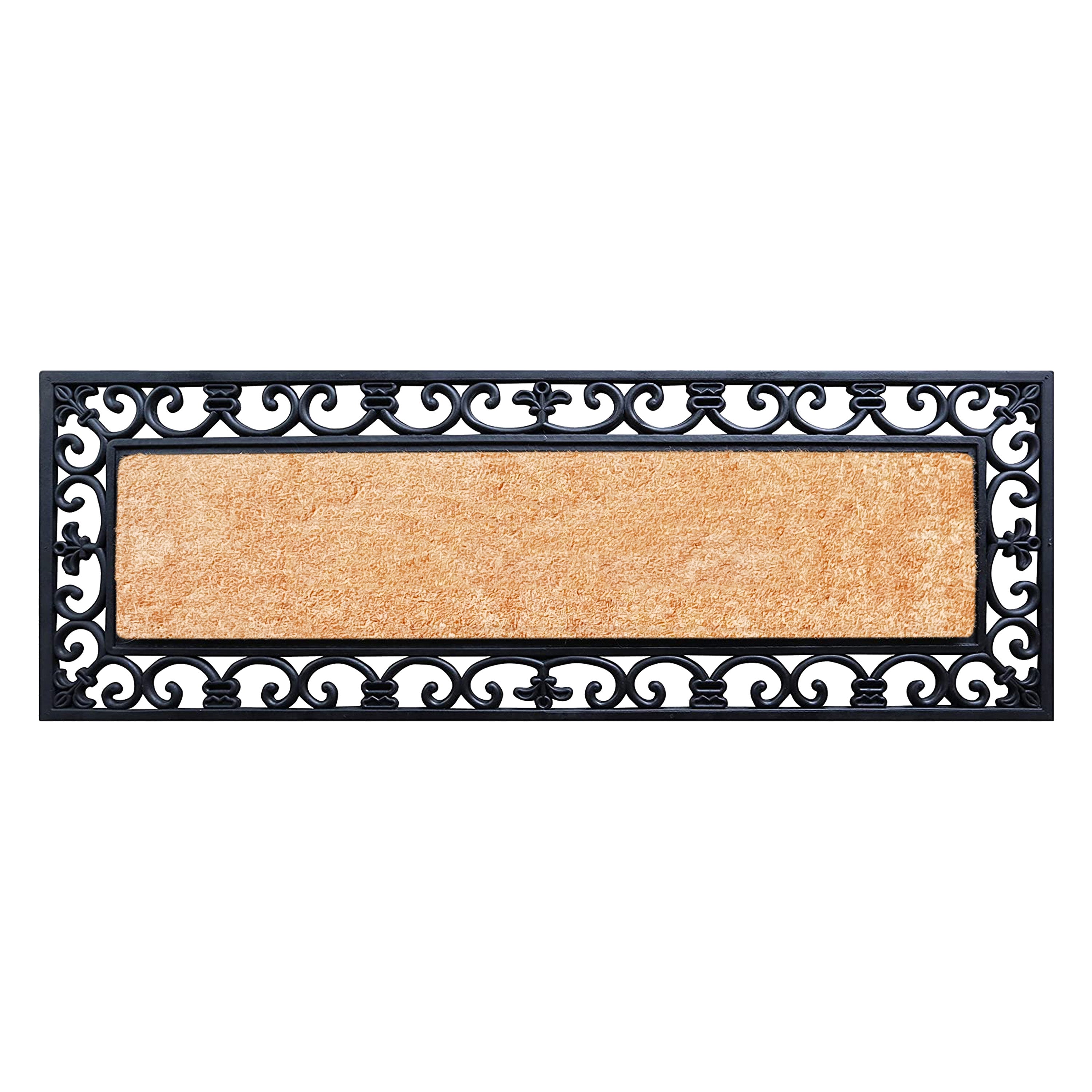 A1HC decorative rubber coir door mat for outdoor entryway