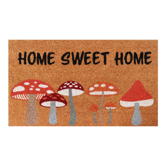 Home Sweet Home Mushroom Coir Doormat 18x30