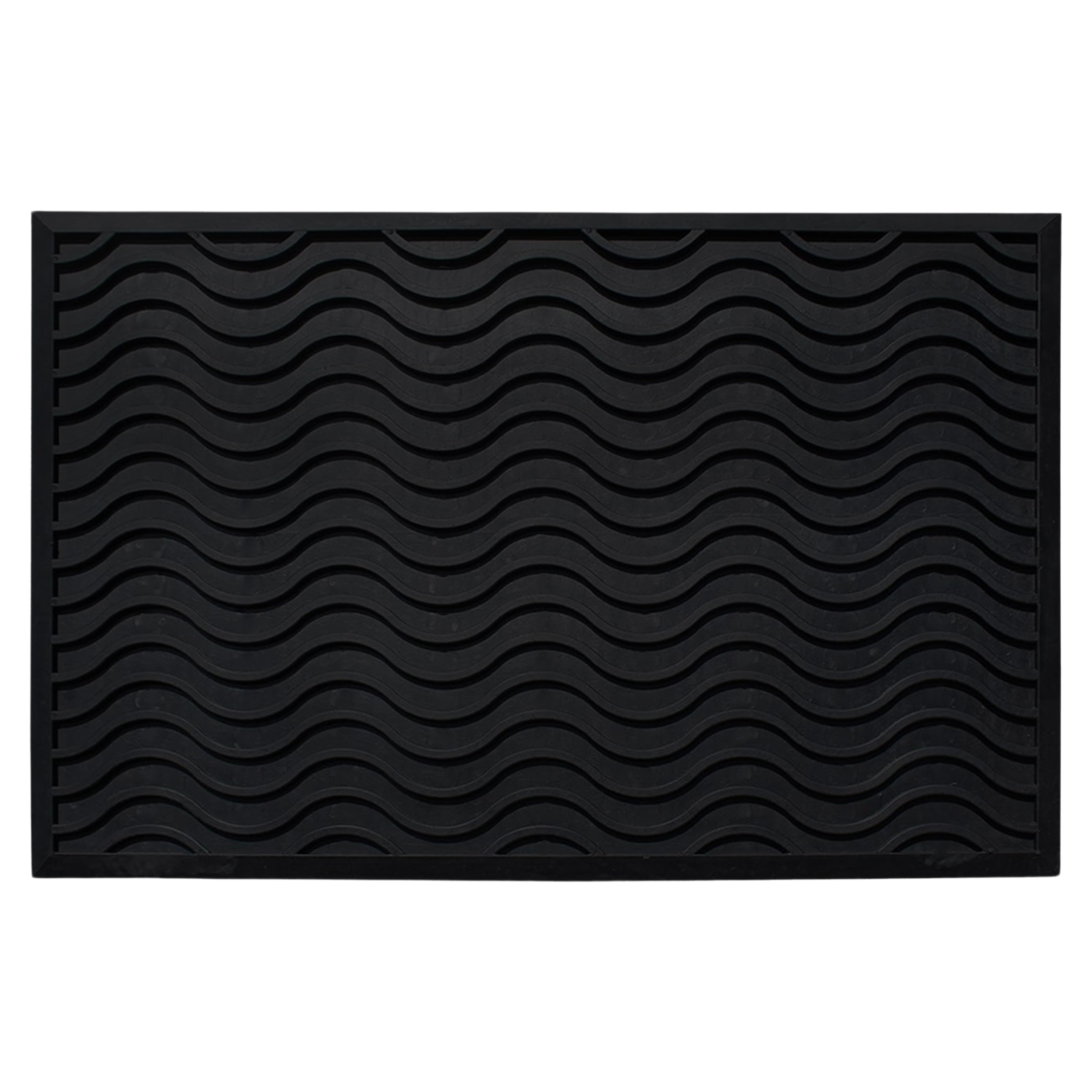 A1HC Commercial Rubber Floor Mat – Heavy Duty Non-Slip Wave Pattern Drainage Rubber Entry Mat Indoor Outdoor