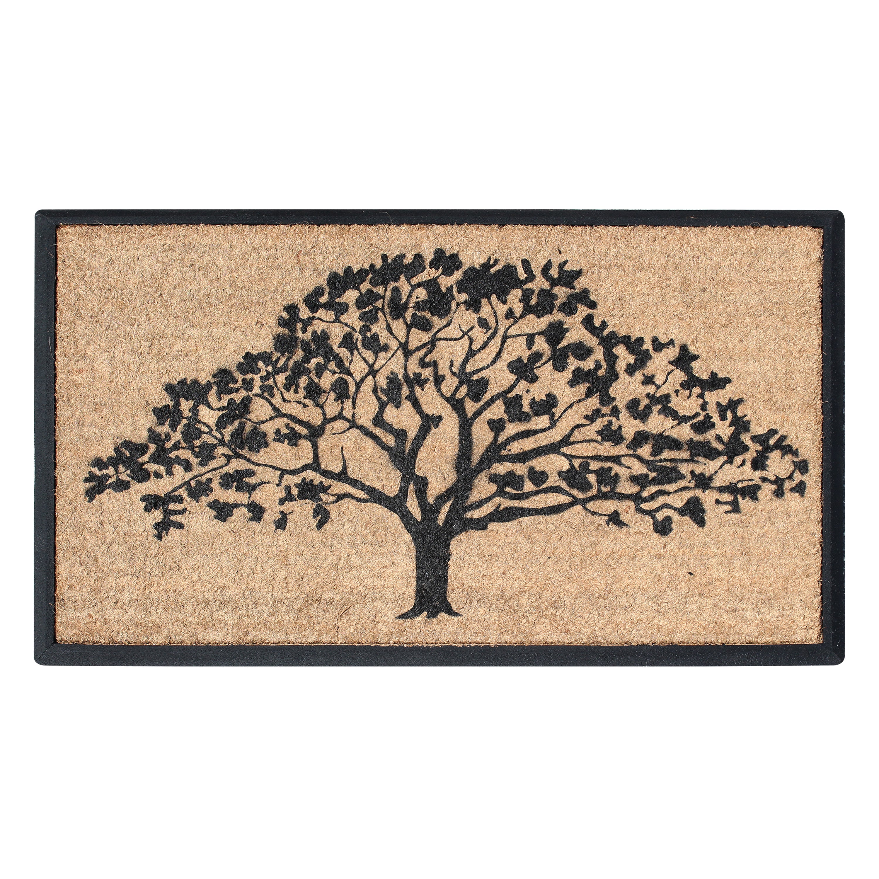 coir door mat tree design outdoor entryway