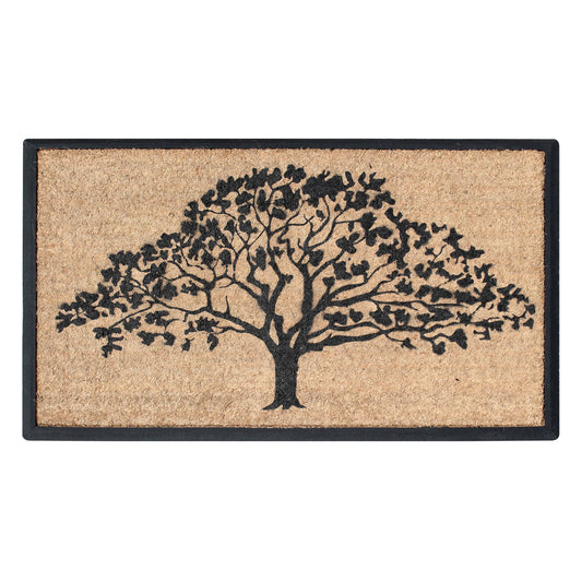 coir door mat tree design outdoor entryway
