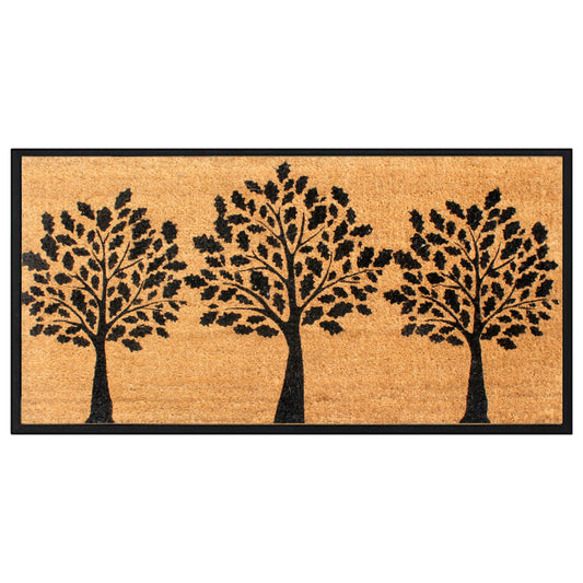 tree design coir door mat for outdoor front door entrance