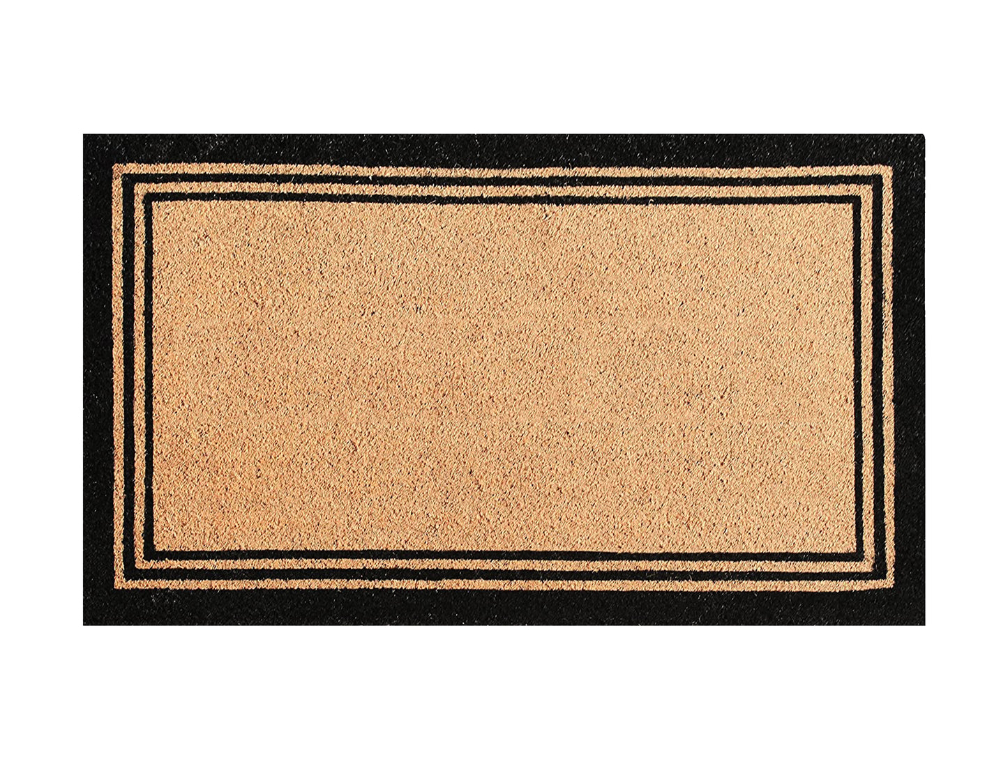 A1HC Natural Coir Doormat with Classic Border Heavy Duty PVC Backing Front Door Entry Mat 24" x 39"