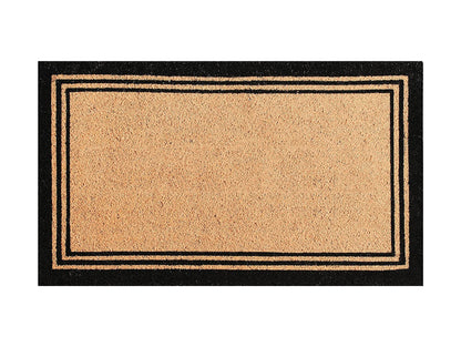 A1HC Natural Coir Doormat with Classic Border Heavy Duty PVC Backing Front Door Entry Mat 24" x 39"