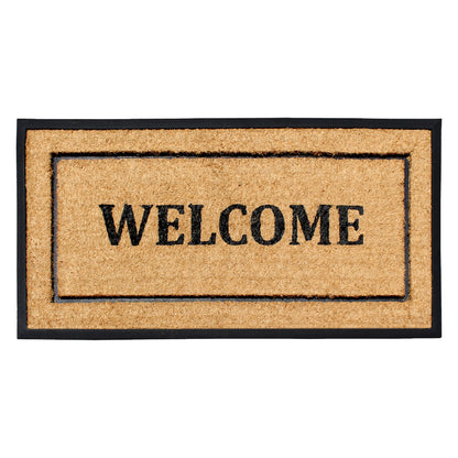 A1HC Extra Large Welcome Doormat 30"X60", Rubber & Coir, Heavy Duty, Thin Profile Front Door Mat