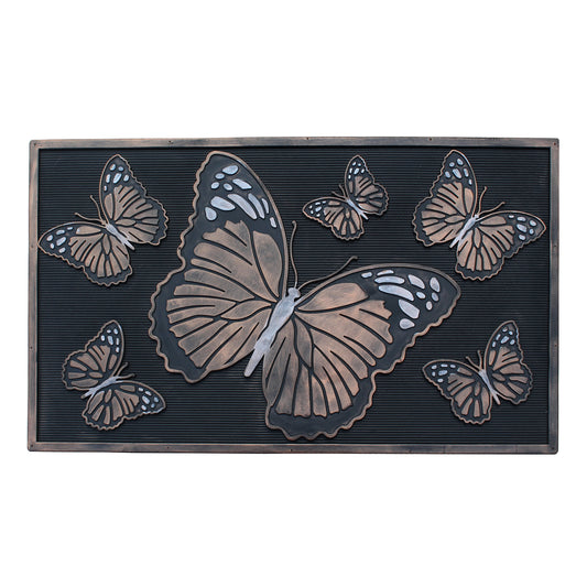butterfly rubber doormat for outdoor front door