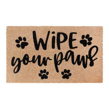 A1HC Natural Coir Flocked Door mat with Heavy Duty Non-Slip PVC Backing, Low-Profile Durable Doormat