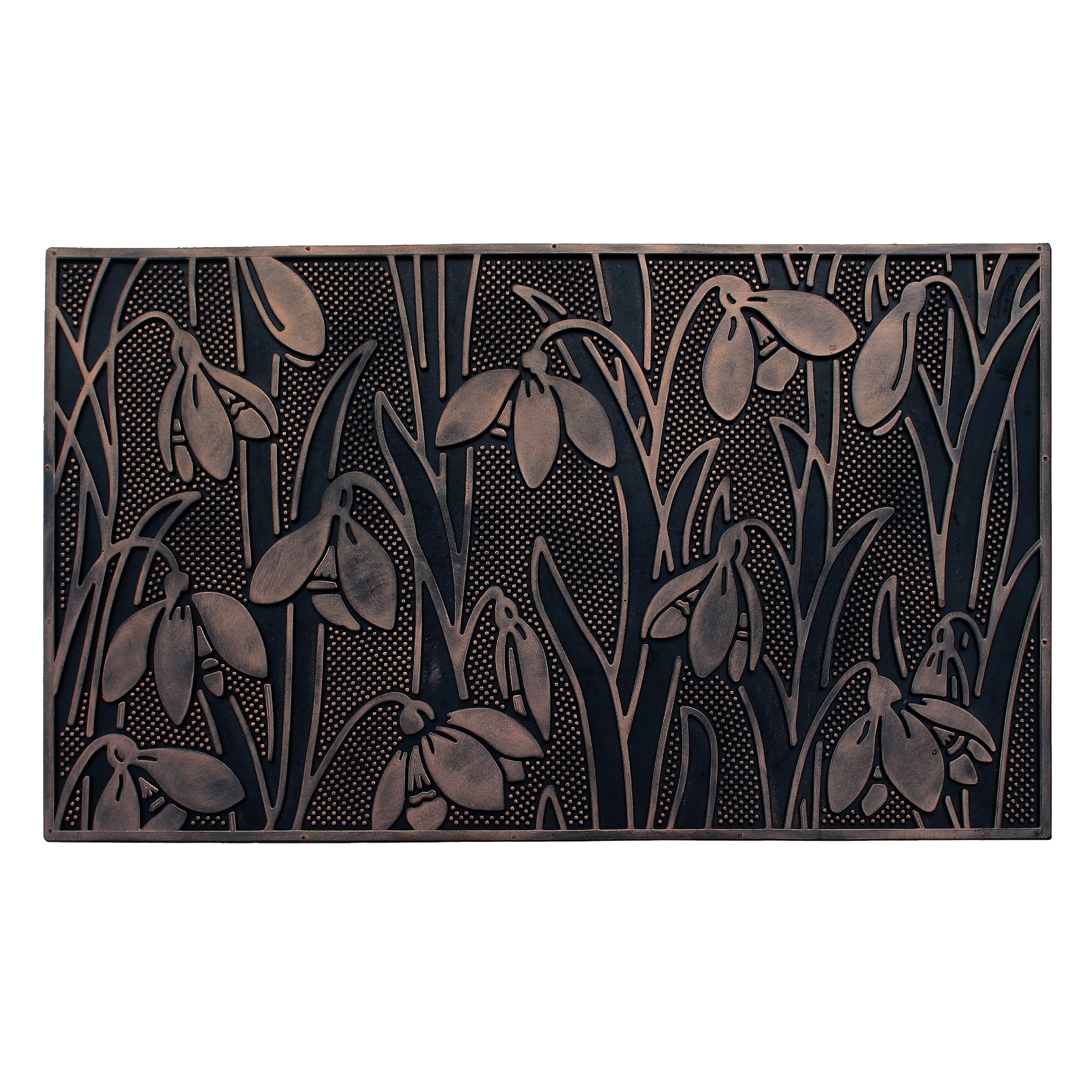 Wild Flowers Copper heavy duty rubber doormat for outdoor entrance
