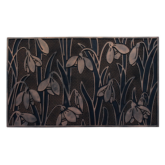 Wild Flowers Copper heavy duty rubber doormat for outdoor entrance