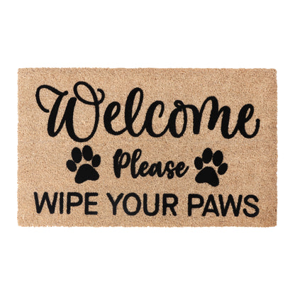 A1HC Natural Coir Flocked Door mat with Heavy Duty Non-Slip PVC Backing, Low-Profile Durable Doormat