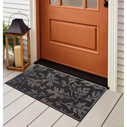 A1HC Flowing Leaves Copper Welcome Door Mat 18"x30", Outdoor Rubber Entrance Mat, Non-Slip Backing