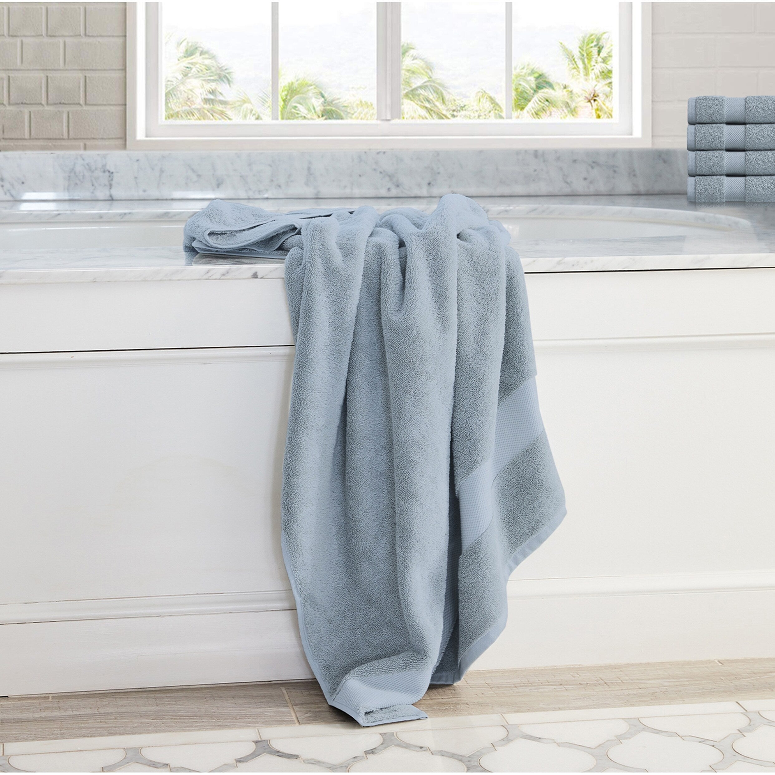 Delara Organic Cotton Luxuriously Plush Bath Sheet, GOTS & Oeko-TEX Certified, Soft, Quick Dry & Ultra-Absorbent 36"x70"
