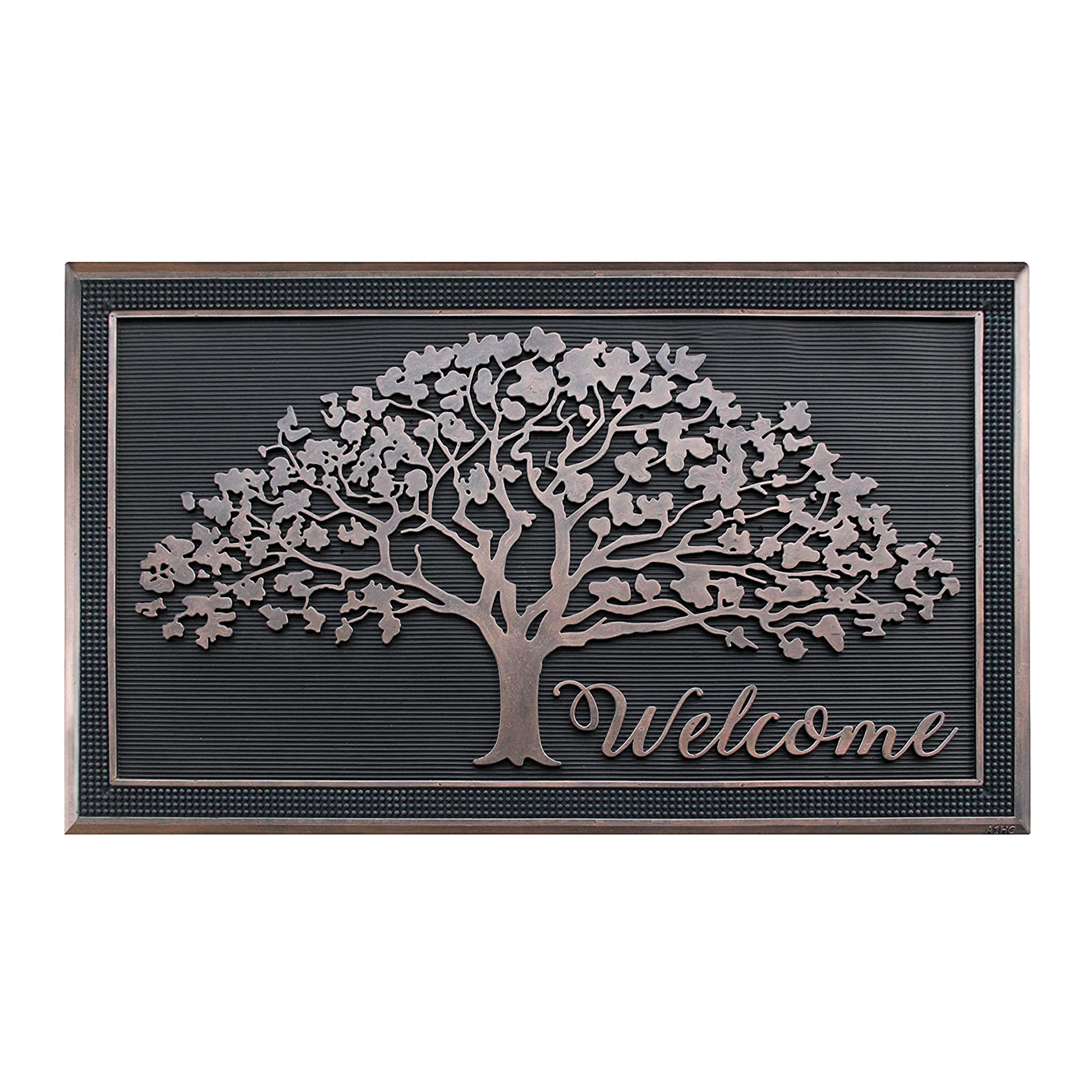tree welcome rubber outdoor doormat for front door